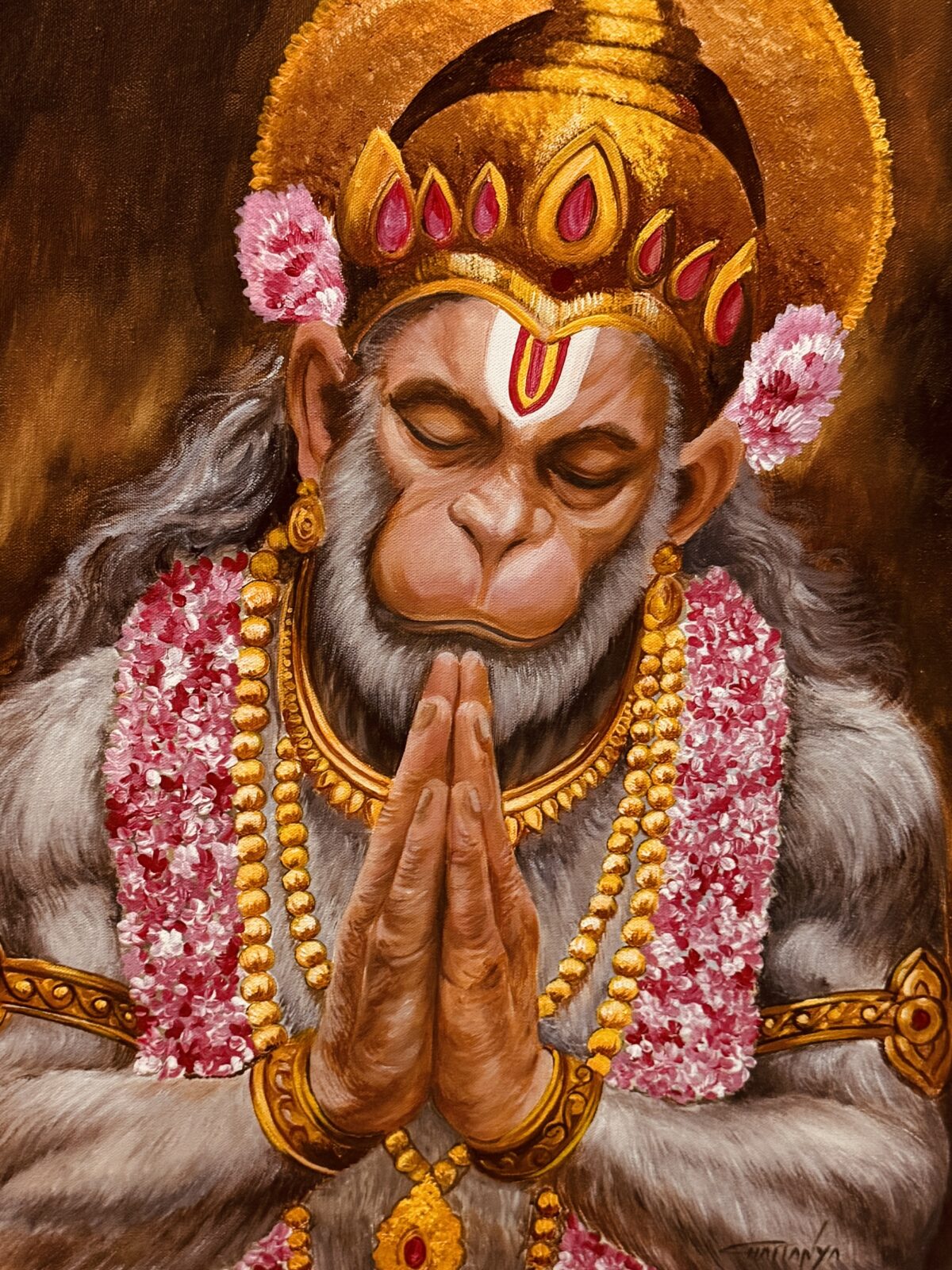 Painting of Hanuman praying